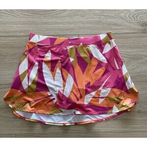 Kona Sol Bathing Suit Skort Women’s Size Medium (8-10) Pink Orange Floral Print